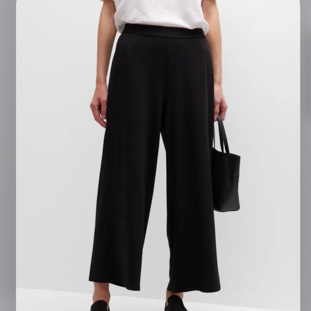 Eileen Fisher Wool Black Straight Leg Pants